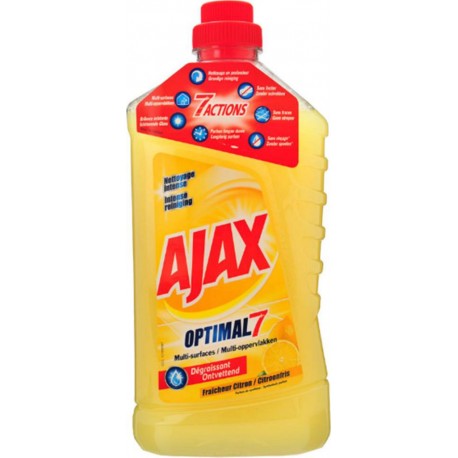 Ajax Optimal 7 Multi-Surfaces Dégraissant Fraîcheur Citron 1L (lot de 3)