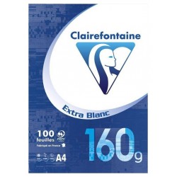 Clairefontaine Ramette 100 Feuilles Extra Blanc 160g Format A4 (lot de 2)