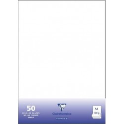 Clairefontaine 50 Feuilles Couleur Blanc 120g Format A4 (lot de 2)