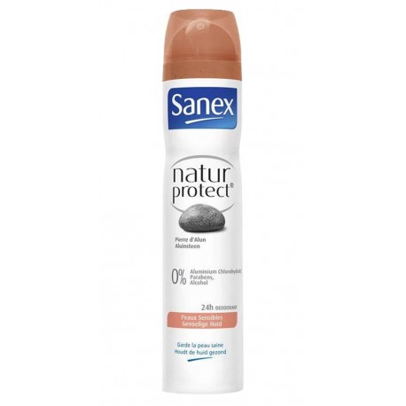 Sanex Déodorant Natur Protect’ Peaux Sensibles Pierre d’Alum 200ml (lot de 3)