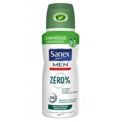 Sanex Men Zero% Déodorant Compressé Peaux Normales 100ml (lot de 3)