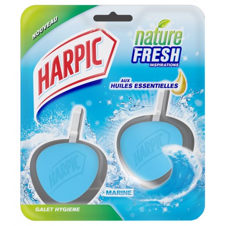 Harpic Bloc Cuvette Galet Hygiène Marine (lot de 4 soit 8 galets)