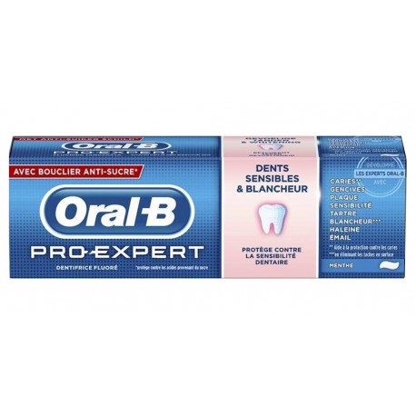 Oral-B Dentifrice Pro-Expert Dents Sensibles Et Blancheur Menthe 75ml (lot de 3)