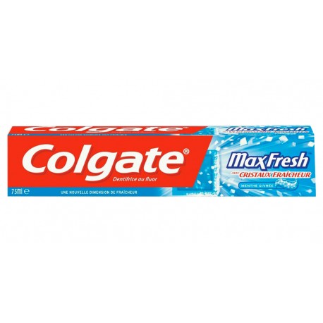 Colgate Dentifrice Max Fresh Menthe Givrée Cristaux Fraîcheur 75ml (lot de 6)