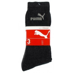Puma Mi Chaussettes Noires Sport Logo Gris Taille 27 à 30 (lot de 6 paires)