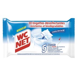 WC Net 30 Lingettes Désinfectantes (lot de 4 paquets soit 120 lingettes)