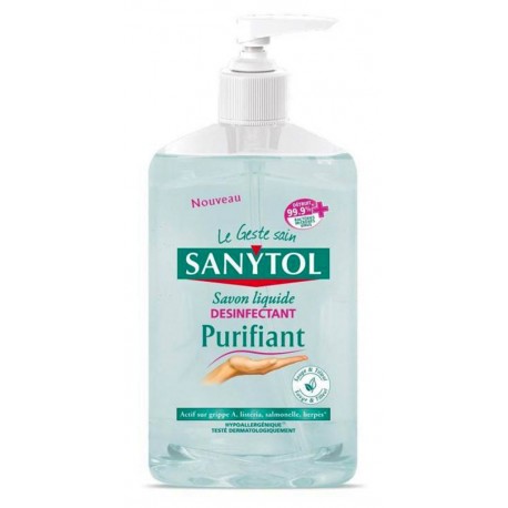 Sanytol Savon Liquide Désinfectant Purifiant Sauge De Tilleul 250ml (lot de 4)