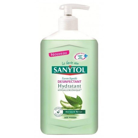 Sanytol Savon Liquide Désinfectant Hydratant Aloé Vera Et Thé Vert 250ml (lot de 4)