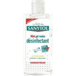 Sanytol Mini Gel Mains Désinfectant Sans Rinçage Thé Vert Naturel 75ml (lot de 4)