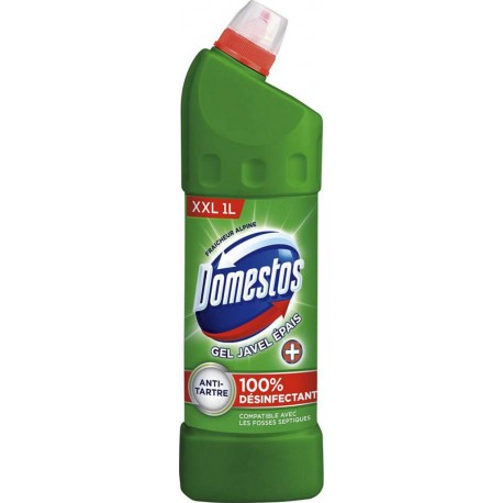 Domestos Original Anti-Tartre 100% Désinfectant Gel Javel Epais Fraîcheur Alpine XXL 1L (lot de 6)