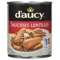 D'aucy Saucisses aux Lentilles 840g (lot de 6)