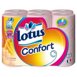 Lotus Confort Rose Et Blanc 12 Rouleaux (lot de 2 soit 24 rouleaux)