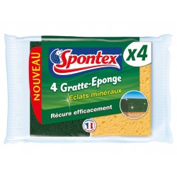 Spontex 4 Gratte-Eponge Eclats Minéraux Par 4 (lot de 3 soit 12 éponges)