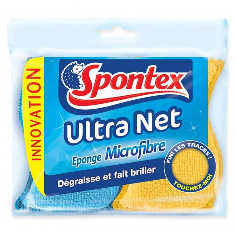Spontex Eponge Microfibre Ultra Net Fini Les Traces Par 2 (lot de