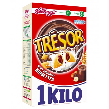 Kellogg's Kellogg’s Trésor Chocolat Noisettes Méga Format 1Kg (lot de 3)