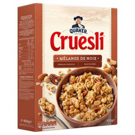 Quaker Cruesli Mélange De Noix 450g (lot de 4)