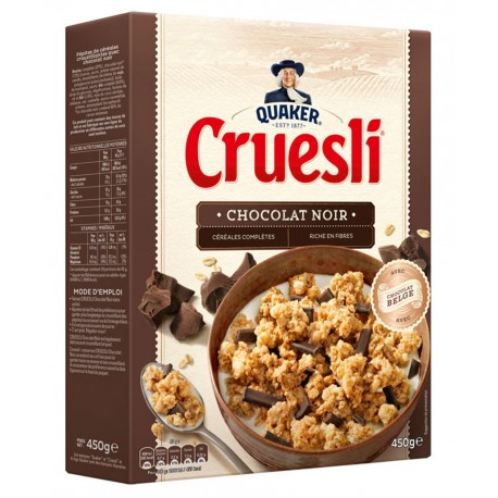 Quaker Cruesli Chocolat Noir 450g (lot de 4)