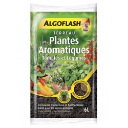 Algoflash Terreau Plantes Aromatiques Tomates et Légumes avec Engrais 6L (lot de 2 soit 12L)
