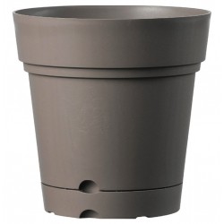 Deroma Pot Rond Plastique à Réserve d’Eau Samba Taupe Diamètre 22cm Hauteur 22cm (lot de 3)