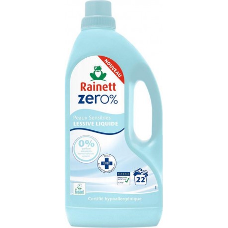 Rainett ZERO% Lessive Liquide Peaux Sensibles 1,5L (lot de 2)