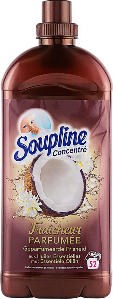 Soupline Adoucissant Concentré Fraîcheur aux Huiles Essentielles Coco 1,3L  (lot de 3) 