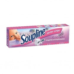 Soupline Voile Sèche-Linge Lingettes Assouplisssantes à la Lavande par 20 (lot de 6 soit 120 lingettes)