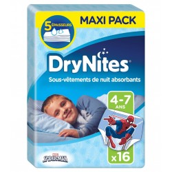 Huggies DryNites Sous-Vêtements de Nuit Absorbants (garçon 4-7ans) x16 (lot de 2 soit 32 sous-vêtements)