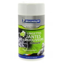 Michelin Expert Lingettes Jantes et Enjoliveurs Super Actif Dégraissant Puissant x40 (lot de 2 soit 80 lingettes)