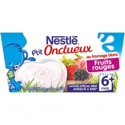 Nestlé P’tit Onctueux au Fromage Blanc Fruits Rouges (+6 mois) par 4 pots de 100g (lot de 8 soit 32 pots)