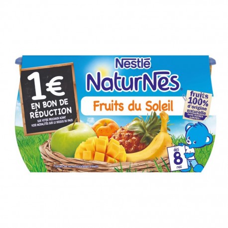 Nestlé Naturnes Fruits du Soleil (dès 8 mois) par 4 pots de 130g (lot de 6 soit 24 pots)