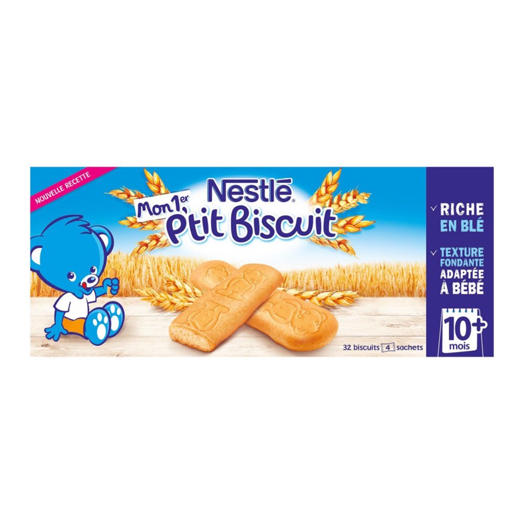 Nestlé Mon 1er P'tit Biscuit Riche en Blé par 32 biscuits 180g (lot de 6  soit 192 biscuits) 