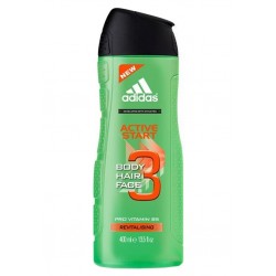 Adidas Active Start 3 en 1 Body Hair Face Pro Vitamin B5 Revitalising Maxi Format 400ml (lot de 6)