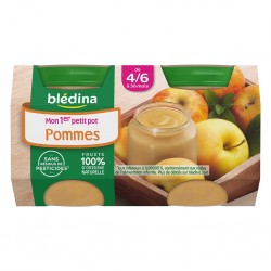 Blédina Mon 1er Petit Pot Pommes (de 4/6 à 36 mois) par 2 de 130g (lot de 10 soit 20 pots)