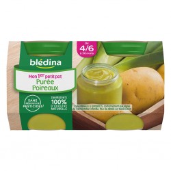 Blédina Mon 1er Petit Pot Purée Poireaux (de 4/6 à 36 mois) par 2 de 130g (lot de 10 soit 20 pots)