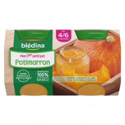 Blédina Mon 1er Petit Pot Potimarron (de 4/6 à 36 mois) par 2 de 130g (lot de 10 soit 20 pots)