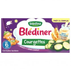 Blédina Blédiner Courgettes Céréales Lactées (dès 6 mois) par 2 briques de 250ml (lot de 6 soit 12 briques)