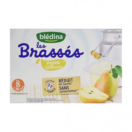 Blédina Les Brassés Poire Williams (de 8 à 36 mois) par 6 pots de 95g (lot de 4 soit 24 pots)