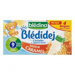 Blédina Blédidej Céréales + Apport Lacté Saveur Caramel (dès 9 mois) par 4 briques de 250ml (lot de 4 soit 16 briques)