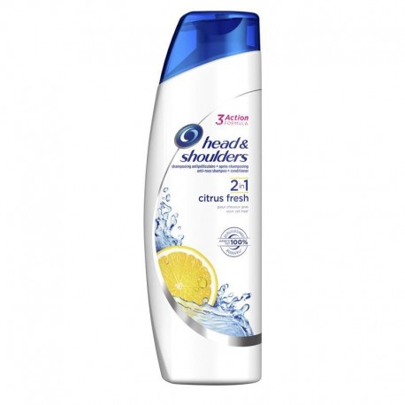 Head & Shoulders Shampooing Antipelliculaire + Après Shampooing 2 in 1 Citrus Fresh 255ml (lot de 4)