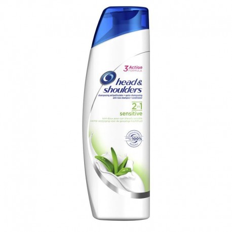 Head & Shoulders Shampooing Antipelliculaire + Après Shampooing 2 in 1 Sensitive 255ml (lot de 4)