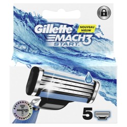 Gillette Nouveau Mach3+ Start Lames de Rasoir Authentiques pour Homme 5 Recharges