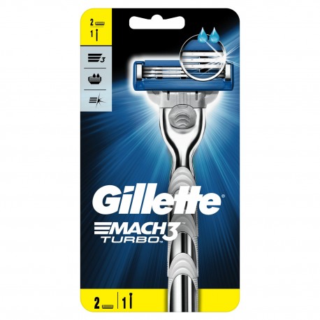 Gillette Mach3 Turbo Rasoir pour Homme + 1 Recharge