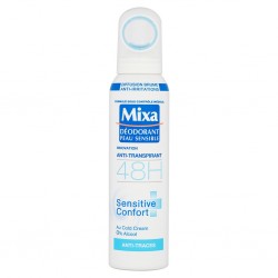 Mixa Déodorant Peau Sensible Anti-Transpirant 48h Sensitive Confort Anti-Traces 150ml (lot de 4)