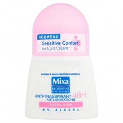 Mixa Déodorant Peau Sensible Anti-Transpirant 48h Extra-Soin 50ml (lot de 4)