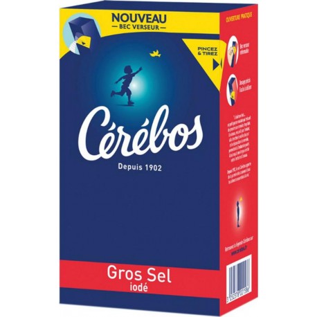 Cérébos Gros Sel Iodé 1Kg (lot de 10)