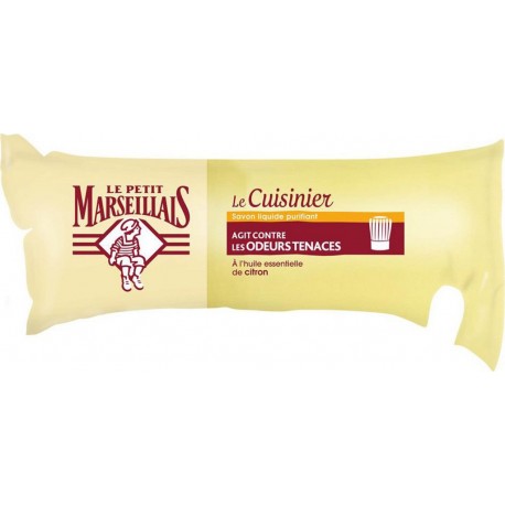 Le Petit Marseillais Le Cuisinier Savon Liquide Purifiant à l’Huile Essentielle de Citron Berlingot 250ml (lot de 10)