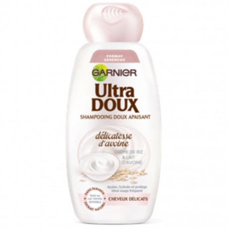 Garnier Ultra Doux Shampooing Doux Apaisant Délicatesse d’Avoine Crème de Riz & Lait d’Avoine 400ml (lot de 4)
