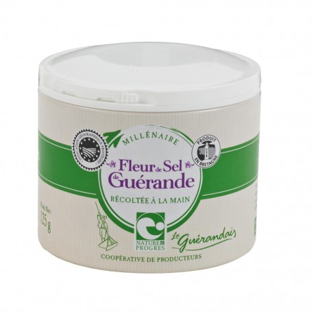 Le Guérandais Millénaire Fleur de Sel de Guérande Récoltée à la Main 125g (lot de 3)