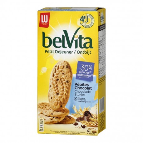 LU BelVita Petit Déjeuner Pépites Chocolat -30% de Sucres 300g (lot de 6)