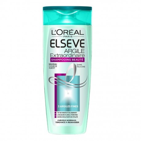 L'Oréal L’Oréal Paris Elseve Argile Extraordinaire Shampooing Beauté Cheveux Normaux Tendance à Regraisser 250ml (lot de 4)